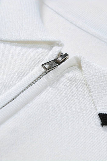 VORO Knitted Quarter Zip Golf Polo