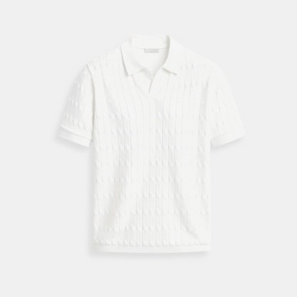 VORO Premium V-Neck Cable Knit Polo